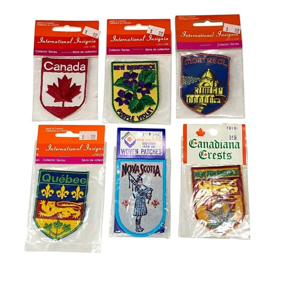 Vintage Canadian Souvenir Patches Lot of 6 New - Picture 1 of 6